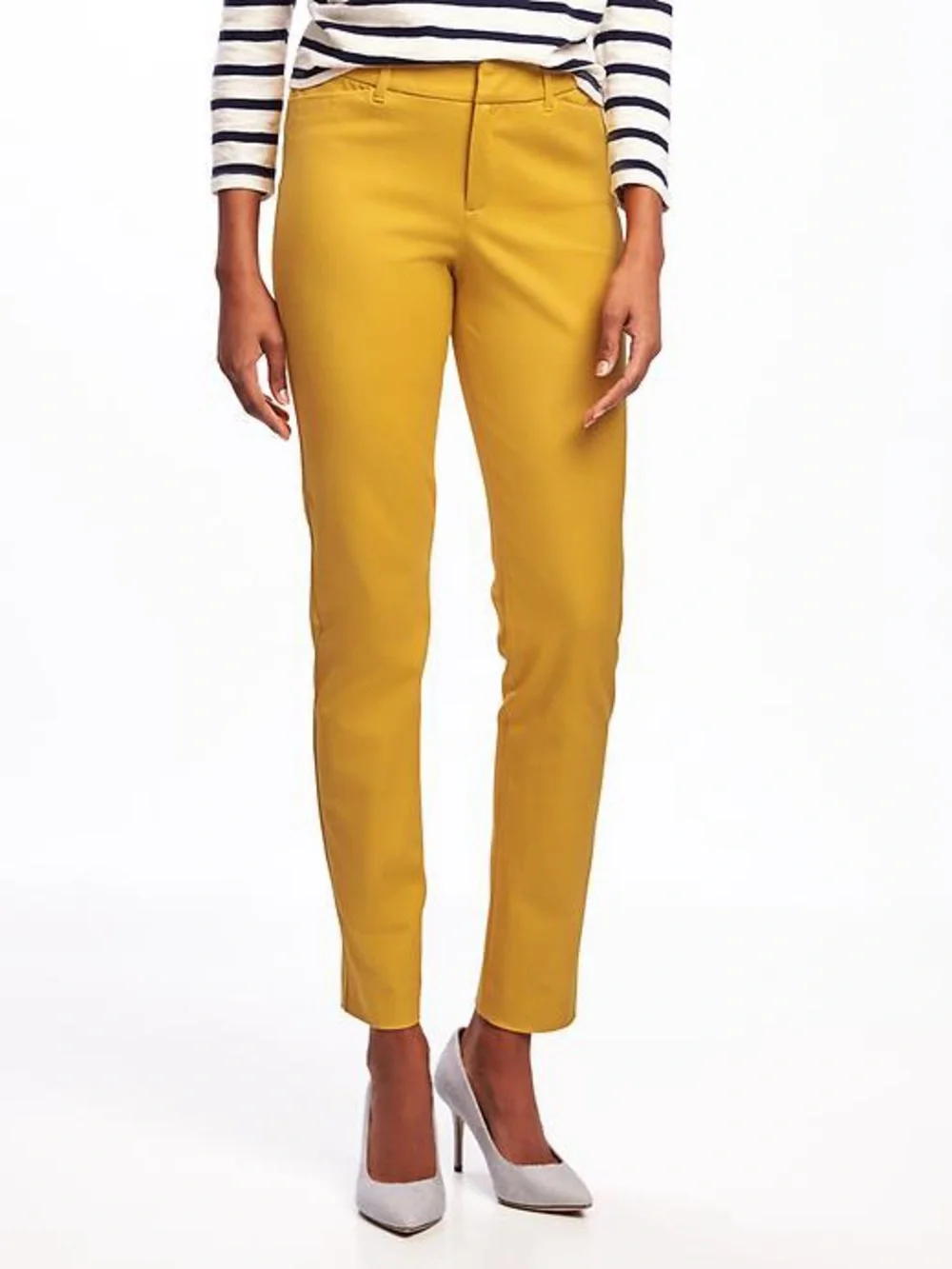 NWT Old Navy Mid-Rise Pixie Mustard Slim Ankle Pants Fall Stretch 14